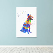 Deutscher Schäferhund, Aquarell Leinwanddruck (Insitu (Holzboden))