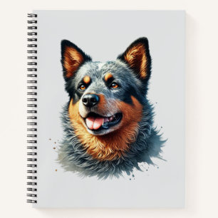 Deutscher Schäferhund-Aquarell-Porträt Notizblock