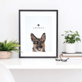 Deutscher Schäferhund Aquarellbilder Name des Hund Poster