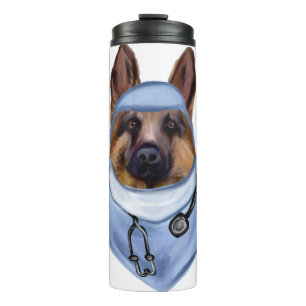 Deutscher Schäferhund Arzt Thermosbecher