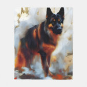 Deutscher Schäferhund Atemberaubend Portrait Fleecedecke (Vorderseite)