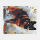 Deutscher Schäferhund Atemberaubend Portrait Fleecedecke (Vorderseite (Horizontal))