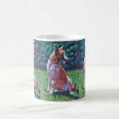 Deutscher Schäferhund auf dem Feld Kaffeetasse (Mittel)