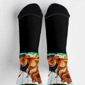 Deutscher Schäferhund auf festem Glas auf schwarz Socken (Oben)