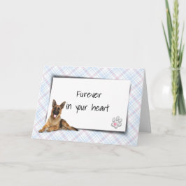 Deutscher Schäferhund auf Kariertem Beileid für He Karte