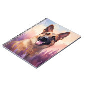 Deutscher Schäferhund auf Lavendelfeld Notizblock (Linke Seite)