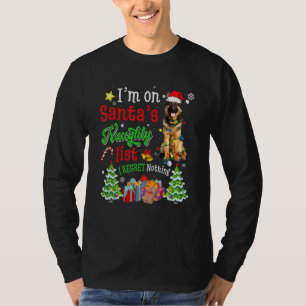 Deutscher Schäferhund auf Santas unartiger Liste X T-Shirt