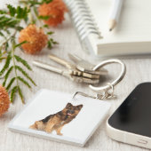 Deutscher Schäferhund, aufwickeln, gerade Design, Schlüsselanhänger (Vorderseite rechts)