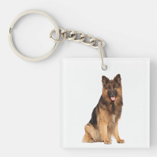 Deutscher Schäferhund, aufwickeln, gerade Design, Schlüsselanhänger (Vorderseite)