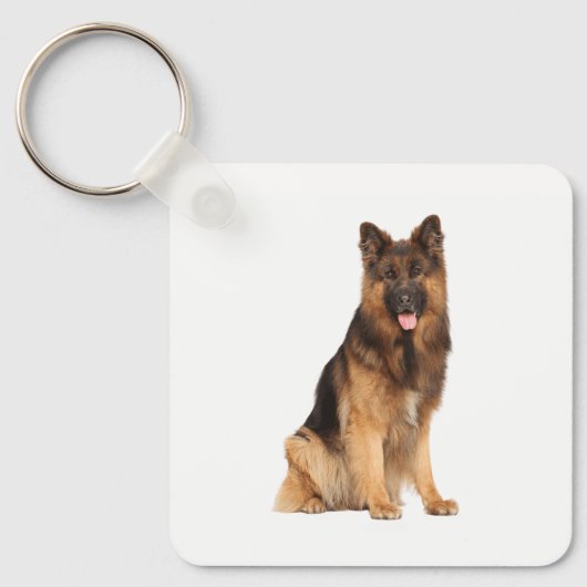 Deutscher Schäferhund, aufwickeln, gerade Design, Schlüsselanhänger (Vorderseite)