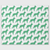 Deutscher Schäferhund aus Kleeblättern Geschenkpapier (Flach)