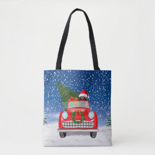 Deutscher Schäferhund Autofahrer in Schnee Weihnac Tasche