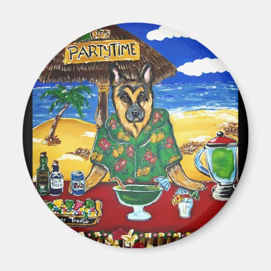 Deutscher Schäferhund-Barkeeper Magnet (Vorne)