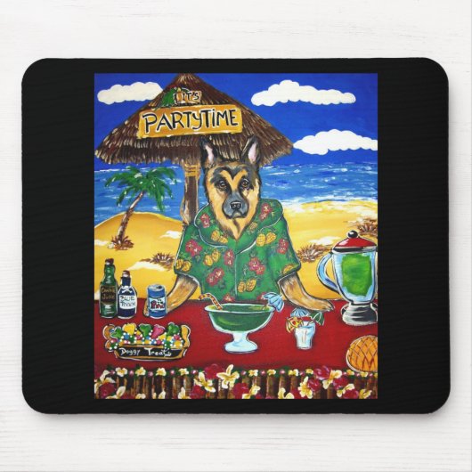 Deutscher Schäferhund-Barkeeper Mousepad (Vorne)
