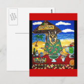 Deutscher Schäferhund-Barkeeper Postkarte (Vorne/Hinten)