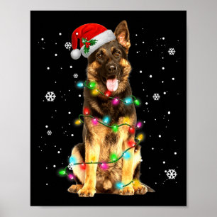Deutscher Schäferhund Baum Weihnachten Xmas Hunde  Poster