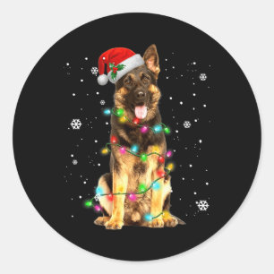 Deutscher Schäferhund Baum Weihnachten Xmas Hunde Runder Aufkleber