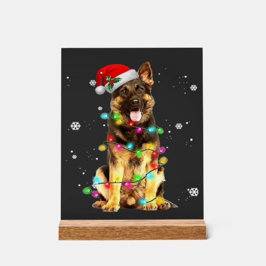 Deutscher Schäferhund Baum Weihnachtspullover Xmas Acrylschild (Vorderseite)