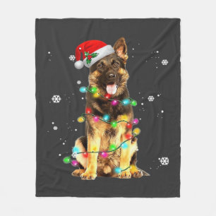 Deutscher Schäferhund Baum Weihnachtspullover Xmas Fleecedecke
