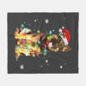 Deutscher Schäferhund Baum Weihnachtspullover Xmas Fleecedecke (Vorderseite (Horizontal))