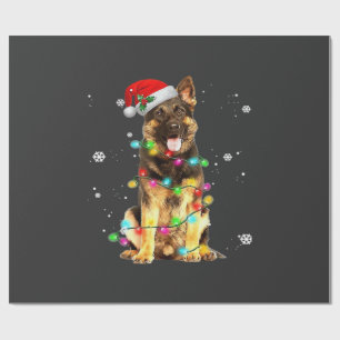 Deutscher Schäferhund Baum Weihnachtspullover Xmas Geschenkpapier