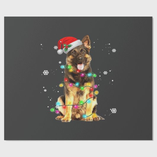 Deutscher Schäferhund Baum Weihnachtspullover Xmas Geschenkpapier (Flach)