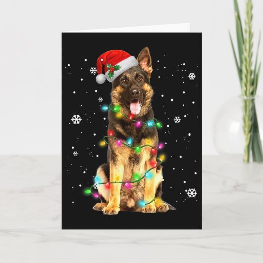 Deutscher Schäferhund Baum Weihnachtspullover Xmas Karte (Vorderseite)
