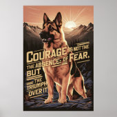Deutscher Schäferhund bei Sonnenuntergang Poster (Vorne)