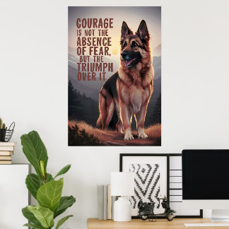 Deutscher Schäferhund bei Sonnenuntergang Poster