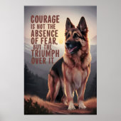 Deutscher Schäferhund bei Sonnenuntergang Poster (Vorne)