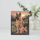 Deutscher Schäferhund bei Sonnenuntergang Postkarte (Stehend Vorderseite)