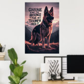 Deutscher Schäferhund bei Sunset Poster (Heimbüro)