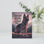 Deutscher Schäferhund bei Sunset Postkarte (Stehend Vorderseite)