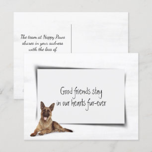 Deutscher Schäferhund Beileid Verlust Postkarte