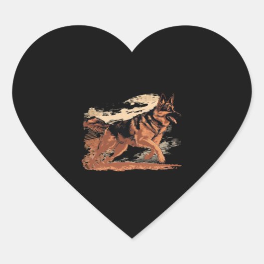 Deutscher Schäferhund, Besitzer der deutschen Schä Herz-Aufkleber (Vorderseite)