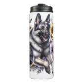 Deutscher Schäferhund Blumengeist Thermosbecher (Vorderseite)