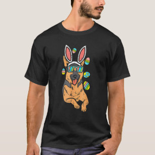 Deutscher Schäferhund Bunny Brille Ostern Eier K9 T-Shirt