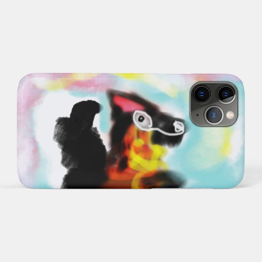 Deutscher Schäferhund bunt Case-Mate iPhone Hülle (Rückseite (Horizontal))
