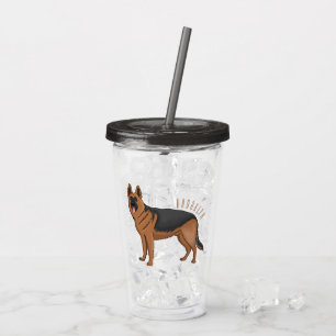 Deutscher Schäferhund-Cartoon Acryltrinkbecher