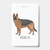 Deutscher Schäferhund-Cartoon Ausweis (Rückseite)