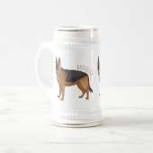 Deutscher Schäferhund-Cartoon Bierglas (Vorderseite Links)