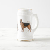Deutscher Schäferhund-Cartoon Bierglas (VorderseiteRechts)