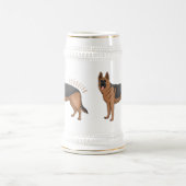 Deutscher Schäferhund-Cartoon Bierglas (Mittel)