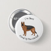Deutscher Schäferhund-Cartoon Button (Vorne & Hinten)