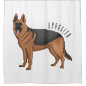 Deutscher Schäferhund-Cartoon Duschvorhang (Vorderseite)