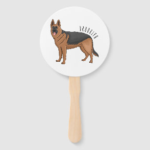 Deutscher Schäferhund-Cartoon Fächer