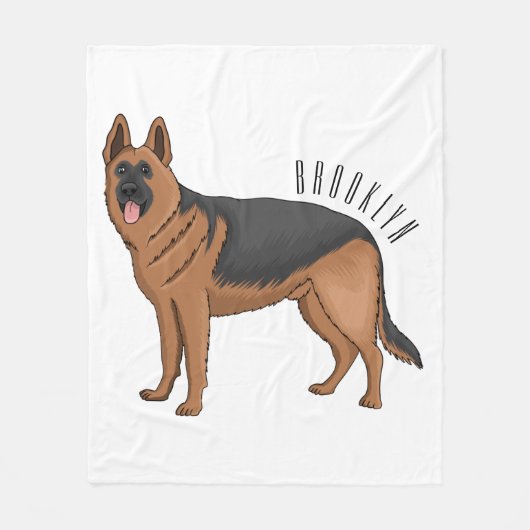 Deutscher Schäferhund-Cartoon Fleecedecke (Vorderseite)