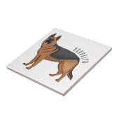 Deutscher Schäferhund-Cartoon Fliese (Seite)