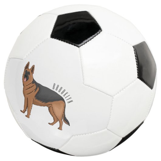 Deutscher Schäferhund-Cartoon Fußball (Dreiviertel)