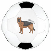 Deutscher Schäferhund-Cartoon Fußball (Vorderseite)